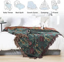 MSGKV Cotton Bed Blanket for Couch and Sofa Blankets for Living Room Bedroom Reversable Florals Throw 80"x90" Breathable Cozy Boho Blankets by CozyNest Decor