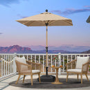 PURPLE LEAF 6' x 6' Market Umbrella Outdoor Table Umbrella Aluminum Patio Umbrella with Push Button Tilt & 8 Sturdy Ribs and Crank Outdoor Umbrellas for Deck Backyard Beach, Taupe by GreenHaven Gardens