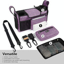 TOPDesign Universal Baby Stroller Organizer, Stroller Caddy with Detachable Mesh Bag & Heightened Insulated Cup Holders & Non-Slip Secure Hooks Accessories, Fits Most Strollers (Purple) by TinyTreasures Baby Boutique