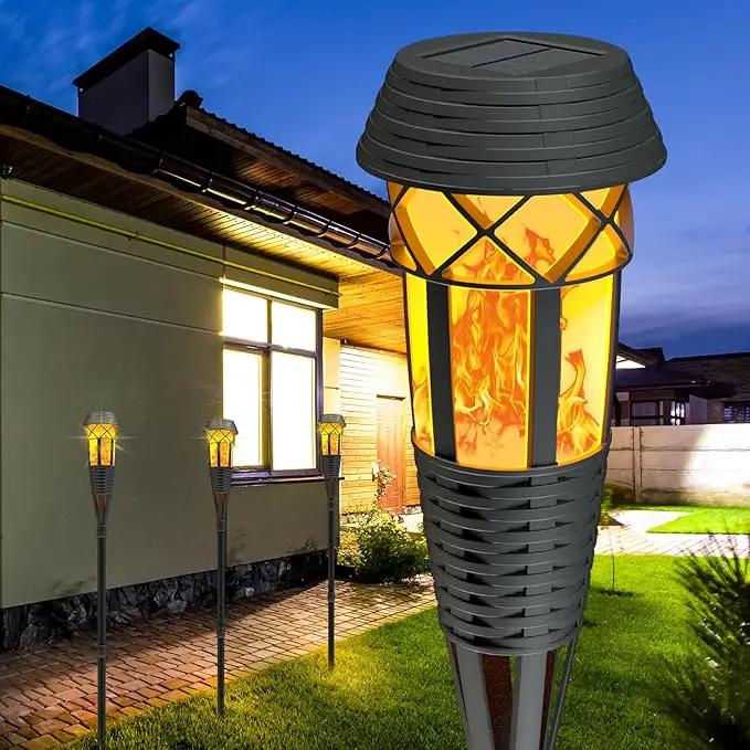 Flickering Flames Torch Light Solar Garden Lights Waterproof Landscape Lighting - 4 Pack, photo 5 of 9