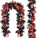 Lvydec 2 Pack Halloween Fall Maple Garland - 5.9ft/Piece Artificial Hanging Fall Leave Vines Garland Autumn Decor for Thanksgiving Home Wedding Party by CozyNest Decor