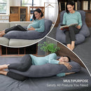 MOON PARK Pregnancy Pillows for Sleeping - U Shaped Full Body Maternity Pillow with Removable Cover - Support for Back, Legs, Belly, HIPS - 65 Inch - Dark Grey by TinyTreasures Baby Boutique