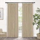 Macochico 100% Blackout Pinch Pleated Linen Curtains 84 Inch Length Thermal Blackout Curtains for Bedroom Living Room Nursery Sand Beige Farmhouse Burlap Curtains with Tieback 52”Wx84”L 1 Panel by CozyNest Decor