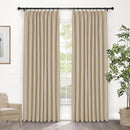 Macochico 100% Blackout Sand Beige Linen Curtains 84 Inches Long Pinch Pleated Burlap Curtains for Bedroom Living Room Farmhouse Nursery Thermal Window Panels with Tieback 72”Wx84”L 1 Panel by CozyNest Decor