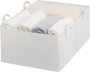 StorageWorks Storage Bins, Fabric Storage Bins for Shelves, Extra Large Storage Baskets with Metal Frame, Closet Baskets and Bins with Handles, Jumbo, Gray and White Stripes, 2-Pack by TinyTreasures Baby Boutique