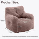 Recaceik Bean Bag Chairs, Tufted Soft Stuffed Bean Bag Chair with Filler, Fluffy Lazy Sofa Chair Lounger, Comfy Giant Bean Bag Chair for Bedroom, Living Room, Brown by CozyNest Decor