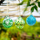 3pcs Hand Blown Glass Gazing Balls Blown Glass Christmas Ornament Balls Hanging Friendship Balls for Home Window Outdoor Garden Patio Decor by GreenHaven Gardens