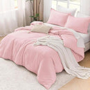 Litanika Pink Twin/Twin XL Comforter Set, 2 Pieces Girls Teen Kids Cute Soft Solid Bedding Comforter Set, All Season Bed Set (66x90In Comforter & 1 Pillowcase) by CozyNest Decor
