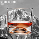 Mont Blanc Heavy Crystal Whiskey Glasses Gift Set of 2, Thick Freezable Bourbon Glass 1lb Each, Premium Whiskey Gifts for Men, Frozen Crystal Chills Cocktails, 10 oz by CozyNest Decor