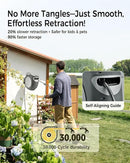Retractable Garden Hose Reel 5/8 in x 75 ft Upgraded UV Resistant Heavy Duty Automatic Hose Reel Wall Mount 3/4 in Brass Fitting 9 Pattern Nozzle Any Length Lock Slow Retraction 180° Swivel by GreenHaven Gardens