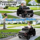 12V Ride on Car Licensed Ford F-150 Raptor, Kids Electric Car with Remote Control, LED Light/Music/MP3, Truck Bed Storage, 3-Point Seat Belt (12V, Black) by TinyTreasures Baby Boutique