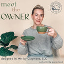 Mora Ceramic Latte Art Mug With Saucer - 10.5 oz, Round Bottom For Perfect Pours - Cafe Cups for Cappuccino, Espresso, Coffee, Tea etc - Porcelain Set for Baristas, Great Gift - Moss Green by CozyNest Decor