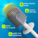 Silicone Toilet Brush and Holder Set with L-Shaped Brush Head, Wall Mounted Toilet Brush Set with Long Non-Slip Handles, Compact Toilet Bowl Cleaner Brush Suitable for RV Trailers & Bathroom (2 Pack) by CozyNest Decor