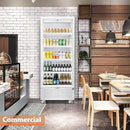 Tylza Commercial Refrigerator with Glass Door Display Beverage Fridge, 14.8 Cu Ft Upright Beverage Cooler Merchandiser with Rebound Door, Low Noise, Fast Cooling, White by CozyNest Decor