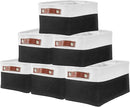 DECOMOMO Small Storage Basket, Closet Storage Bins, Baskets for Organizing Shelves (Black & White, Small - 6 Pack) by CozyNest Decor