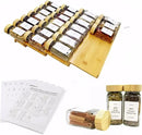 Spice Drawer Organizer with 24 Bamboo-lidded Spice Jars and 216 Labels,Non-slip Rubber, Bamboo 4 Tier Spice Racks Tray Seasoning Containers for Kitchen Drawers,Cabinets,13" Wide * 15.8" Deep by CozyNest Decor