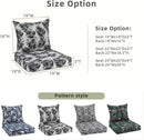 Favoyard Outdoor Seat Cushion 19 x 19 x 3 in Waterproof Pattern Fade Resistant Cover Removable Patio Furniture Cushions Deep Seat & Back Cushion Set with Adjustable Straps for Patio Chair Sofa Couch by GreenHaven Gardens