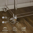 HMYHUM Acrylic Bar Cart with 4 Lockable Wheels, 30.5" L x 15.2" W x 34.5" H, Rolling Serving Cart for The Home Bar, Kitchen, Living Room, with Pulling Handle, Modern, 3-Tier, Clear by CozyNest Decor