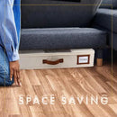 HOMELUX THEORY 2pc Under Bed Storage Containers, Bedroom Under the Bed Drawer Storage Organizer with Bins and Lids, Medium Underbed Clothes Storage Box Ideal for Blanket, Fabric, & Shoes (Ivory) by CozyNest Decor