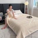 UKELER Off White Sherpa Throw Blankets 60 × 80 inch, 470 GSM Striped Sherpa Fleece Blanket for All Season, Warm and Cozy Blanket for Couch Sofa Bed Office Camping by CozyNest Decor