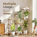 Bamworld Tall Plant Stand Indoor Wood Plant Shelf Outdoor Tiered Plant Rack for Multiple Plants 5 Tiers 7 Pots Ladder Plant Holder Plant Table for Plant Pots Gardening Gifts by GreenHaven Gardens