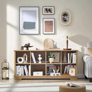 Farmhouse 8 Cube Bookshelf, Storage Organizer Bookcase, Kids Toy Storage Cabinet, Long Bookshelves Storage Organizer Shelf, Wood Display Cabinet Book Shelves for Bedroom,Living Room, Natural Oak by CozyNest Decor