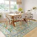 Wonnitar Washable Floral 6x9 Rug, Soft Green Area Rug Boho Non Slip Dining Room Carpet, Non-Shedding Flower Floor Carpets for Kids Bedroom Living Room Dorm Playroom by TinyTreasures Baby Boutique