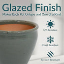 Sunnydaze Chalet Large Ceramic Plant Pot - Round Outdoor Glazed Ceramic Planter Pot with Drainage - Gray - 14.5" by CozyNest Decor