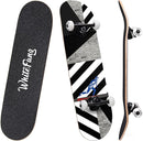 WhiteFang Skateboards for Beginners, Complete Skateboard 31 x 7.88, 7 Layer Canadian Maple Double Kick Concave Standard and Tricks Skateboards for Kids and Beginners by TinyTreasures Baby Boutique