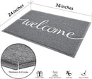 Durable Low Profile Floor Mat, Indoor and Outdoor, Non Slip Rug, Easy to Clean Welcome Mat, for High Traffic Areas, Entryway, Patio (36x24", Grey)