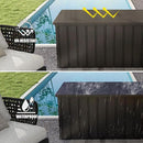 Domi Outdoor Storage Deck Box 120 Gallon, Waterproof Lockable Steel Outdoor Storage Container for Outside Cushions, Garden Tools and Pools Equipment, (Brown) by GreenHaven Gardens