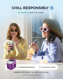 EUHOMY Countertop Ice Maker Machine with Handle, 26lbs Per Day, 9 Ice Cubes Ready in 6 Mins, Auto-Cleaning Portable Ice Maker with Basket and Scoop, for Home/Kitchen/Camping/RV (Purple) by CozyNest Decor