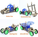 ButterflyEdufields 4in1 STEM Building Car Kits for Kids - DIY 3D Wooden Puzzle Toys, Educational STEM Gifts for Ages 6 to 12 by TinyTreasures Baby Boutique