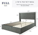 Allewie Full Size Lift Up Storage Bed, Modern Wingback Headboard, Hydraulic Support, No Box Spring Needed, Dark Grey by CozyNest Decor