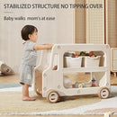 Toy Organizers And Storage For Kids, 2 Layers Toy Storage Cabinet With Bookshelf Toys Organization Chest With Bins Multipurpose For Nursery, Playroom, Bedroom, Living Room （Tan/No Blockes by TinyTreasures Baby Boutique