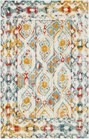 Unique Loom Rosso Collection Vintage, Geometric, Bohemian, Traditional, Distressed, Southwestern Area Rug, 4' 0" x 6' 0", Multi/Ivory by CozyNest Decor