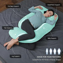 MOON PARK Pregnancy Pillows for Sleeping - U Shaped Full Body Maternity Pillow with Removable Cover - Support for Back, Legs, Belly, HIPS - 65 Inch - Turquoise by TinyTreasures Baby Boutique
