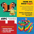Big Blocks for Kids Ages 4-8 — Indoor & Outdoor Blocks Kids Games — Orange Large Building Blocks - 48 pc by TinyTreasures Baby Boutique