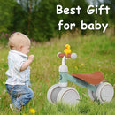 Baby Balance Bike Toys for 12-36 Months Kids Toy Boy and Girls Gifts Toddler Best First Birthday Gift Children Walker No Pedal Infant 4 Wheels Bicycle (Classic, Light Green) by TinyTreasures Baby Boutique