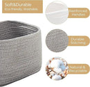 Small Baskets Set of 3-11"x7"x7" Perfect Toy Baskets for Storage, Ideal Storage Basket for Cube, Towels, and More - Basket for Shelves （Grey) by CozyNest Decor