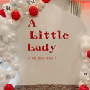 A Little Lady Is On Her Way Decal - Ladybug Party Decorations Supplies Wall Stickers, Girls Birthday/Baby Shower Party Decor Wall Decals, Balloon Arch Backdrop Decoration Ladybug Sign Stickers by TinyTreasures Baby Boutique