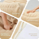 Bean Bag Chairs for Adults Giant Bean Bag Chair Memory Foam BeanBag Chair Big Bean Bag Sofa with Filler Faux Fur Fireside Beanbags Lazy Sofa for Living Room Bedroom Dorm Office (Khaki Teddy) by CozyNest Decor