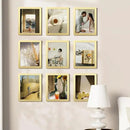 Vittanly 8x10 Picture Frames Set of 9, Shatter Resistant Plexiglass, Display 5x7 Pictures with Mat or 8x10 without Mat, Photo Frames for Wall or Tabletop, Engineered Wood, Gold by CozyNest Decor