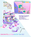 4-Pejiijar Rainbow Unicorn Kids Roller Skates for Girls Toddler Ages 2-4 5-8 8-12,Adjustable Roller Shoes with Luminous Wheels for Birthday Xmas Gifts by TinyTreasures Baby Boutique