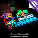 Parrot Its 5 00 O'clock Some Where Neon Sign for Wall Decor USB Powered Five Oclock Dimmable Bar Beer LED Light Man Cave by CozyNest Decor