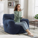 Recaceik Bean Bag Chairs, Tufted Soft Stuffed Bean Bag Chair with Filler, Fluffy Lazy Sofa, Imperial Lounger Giant Bean Bag Chair for Bedroom, Living Room, Blue, Large by CozyNest Decor