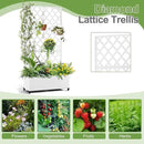 Metal Planter Trellis Box with Wheels & Drain Plug Outdoor Raised Garden Bed Patio Privacy Screen with Planter for Climbing Plants, Vegetables 73"x35"x16" White-Diamond by GreenHaven Gardens