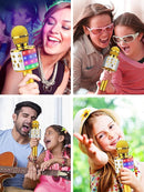 BlueFire 4 in 1 Karaoke Wireless Microphone with LED Lights, Portable Microphone for Kids, Great Gifts Toys for Kids, Girls, Boys and Adults (Gold) by TinyTreasures Baby Boutique
