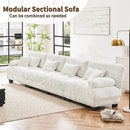 Modular Sectional Sofa Cloud Couch 4-Seater Deep Seat Sofa Couch, Oversized Couch Bed Sectional Couch with Round Bolster Armrests 6 Pillows, Modern Sofa Chair Comfy Couch(White) by CozyNest Decor