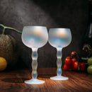 Iridescent Squiggle Stemmed Wine Glasses Set Of 2 By Elegant Squiggly Curvy Glasswar by The Wine Savant